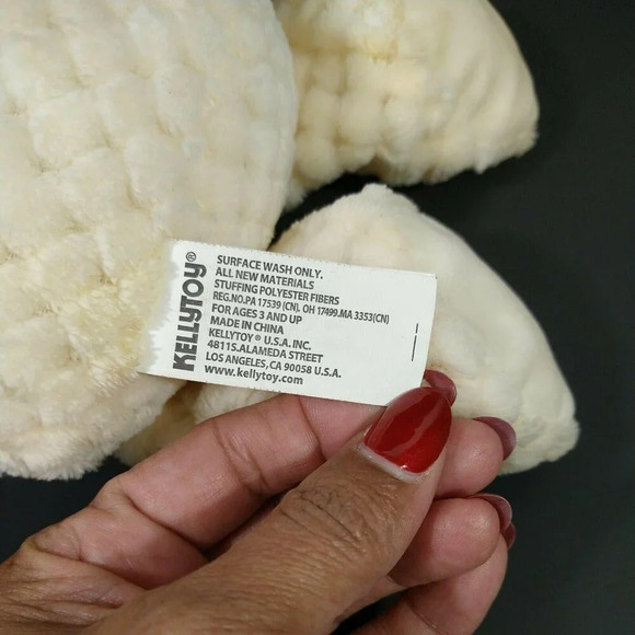 Kellytoy Lamb Sheep Pink Gingham Tie Plush Stuffed - Picture 4 of 5